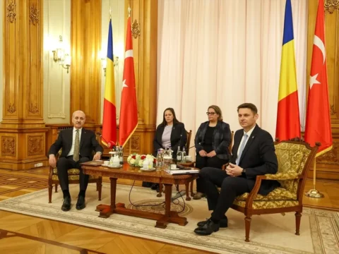 TBMM Başkanı Kurtulmuş, Bükreş’te Romanya Senato Başkanı Abrudean ile Görüşme Gerçekleştirdi