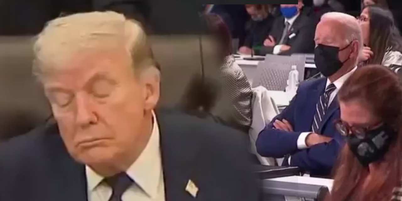 Trump Kameralar Önünde Uyuyakaldı, Biden ile Alayları Geri Döndü