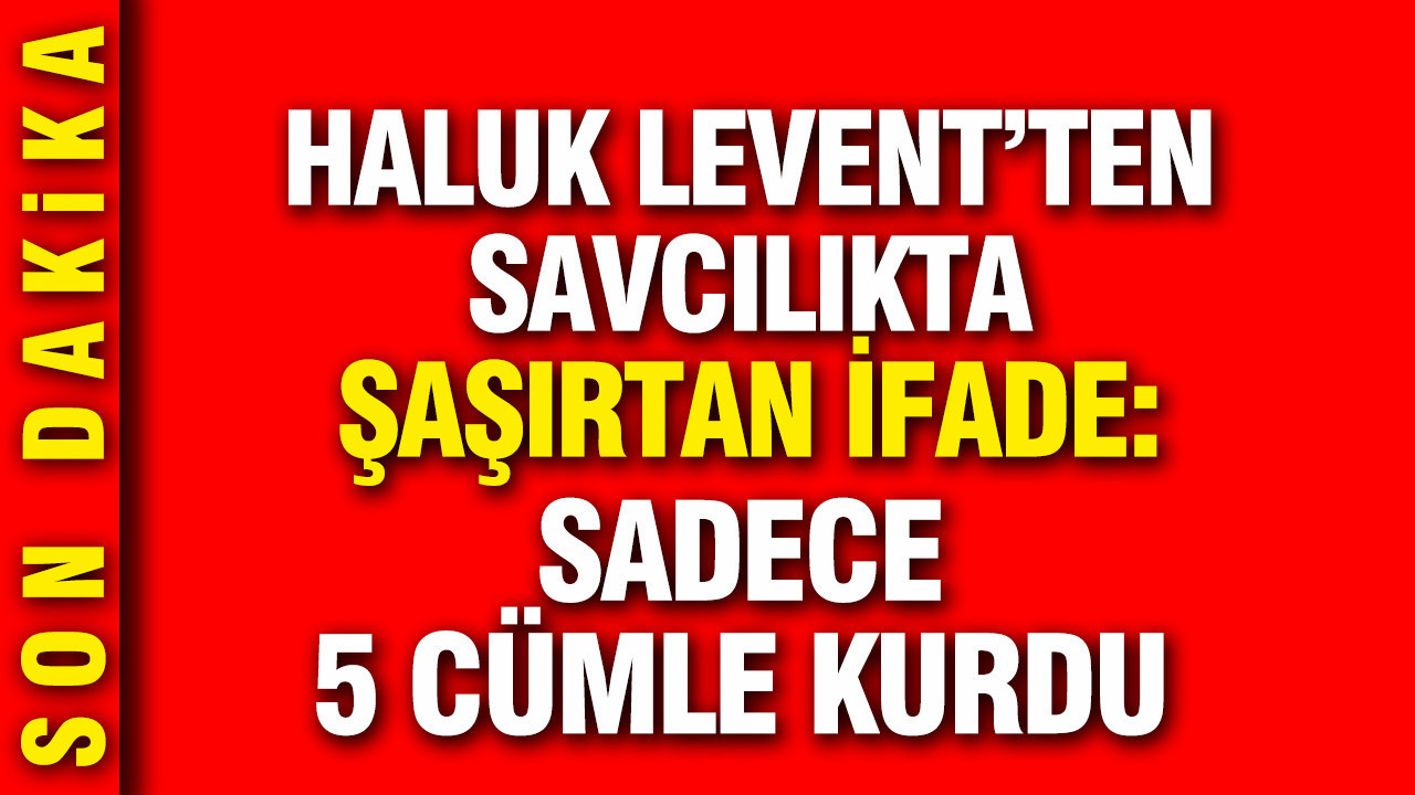 Haluk Levent’in 5 cümlelik savcılık ifadesi ortaya çıktı